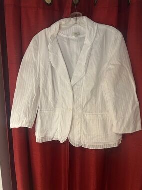 J. Jill White Lightweight Linen-Blend Blazer